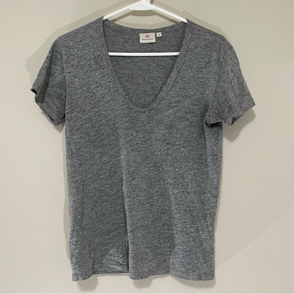 AG Adriano Goldschmied Heathered Gray Short Sleeve Size XS